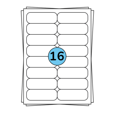 A4 Stickerbögen 89 x 34 mm, 1.600 Etiketten