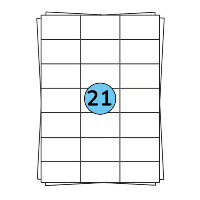 A4 Stickerbögen 70 x 42 mm, 2.100 Etiketten