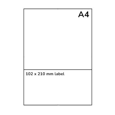 A4-Packzettel / Rücksendeetikett mit Adressaufkleber, 102 x 210 mm, 100 Bogen