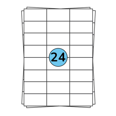 A4 Stickerbögen 70 x 37 mm, 2.400 Etiketten