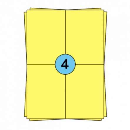 A4 Stickerbögen 104 x 148 mm, Gelb, 400 Etiketten