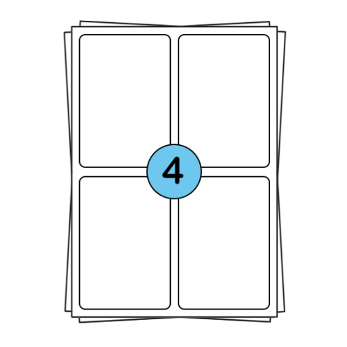 A4 Stickerbögen 99,1 x 139 mm, 400 Etiketten