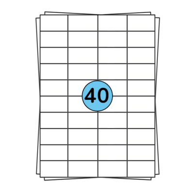 A4 Stickerbögen 52 x 30 mm, 4.000 Etiketten