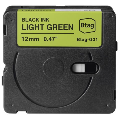 Brother Btag-G31 kompatibles Beschriftungsband schwarz auf hellgrün 12mm