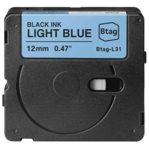 Brother Btag-L31 kompatibles Beschriftungsband schwarz auf hellblau 12mm