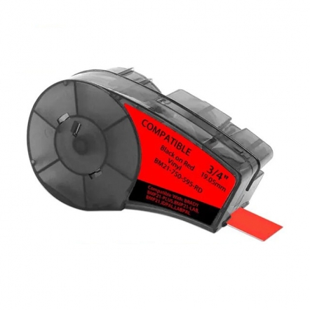 Brady M21-750-595-RD kompatible Etikettenband, Schwarz auf rot, 19,1mm x 6,4m