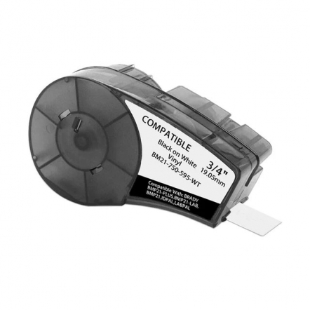 Brady M21-750-595-WT kompatible Etikettenband, Schwarz auf weiß, 19,1mm x 6,4m