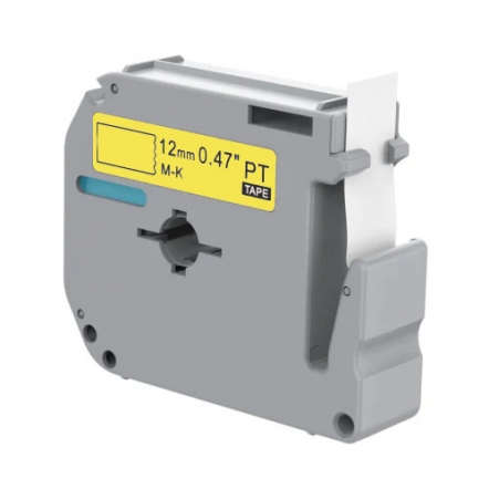 Brother M-K631 kompatible Etikettenband, Schwarz auf gelb, 12mm x 8m