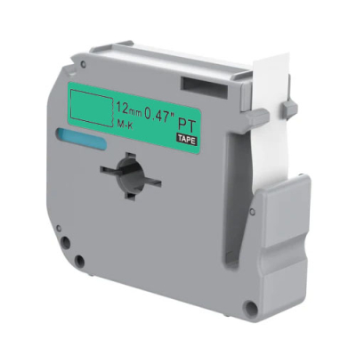 Brother M-K731 kompatible Etikettenband, Schwarz auf grün, 12mm x 8m