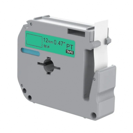 Brother M-K731 kompatible Etikettenband, Schwarz auf grün, 12mm x 8m