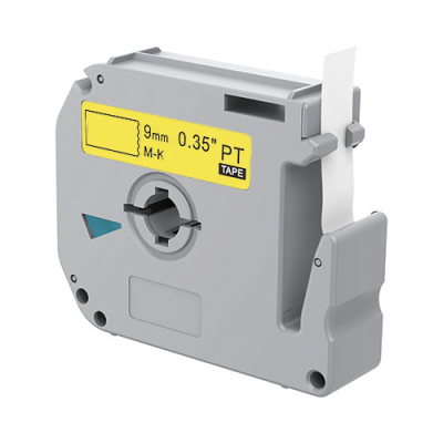 Brother M-K621 kompatible Etikettenband, Schwarz auf gelb, 9mm x 8m