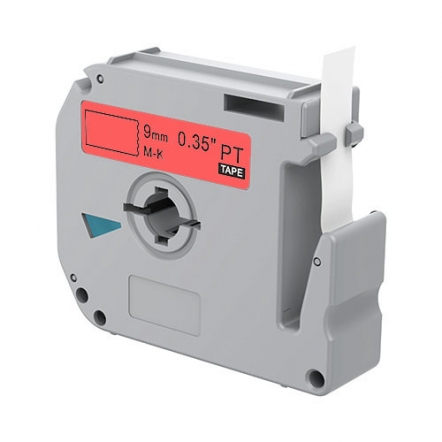 Brother M-K421 kompatible Etikettenband, Schwarz auf rot, 9mm x 8m