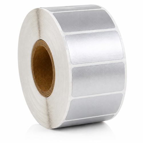 Thermoetiketten silber, 51 x 25mm, Kunststoff, 2580 Etiketten, Thermotransfer